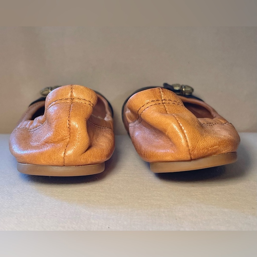 Coach Delphine Flats Tan and Black Flats with side Buckle Detail - Picture 6 of 6